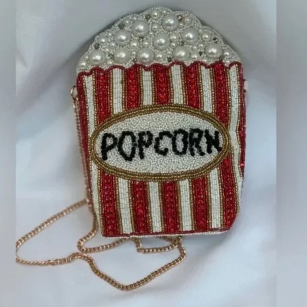 Popcorn Beaded Bag with Faux Pearls Hand Made in India Crossbody Tik Tok Viral